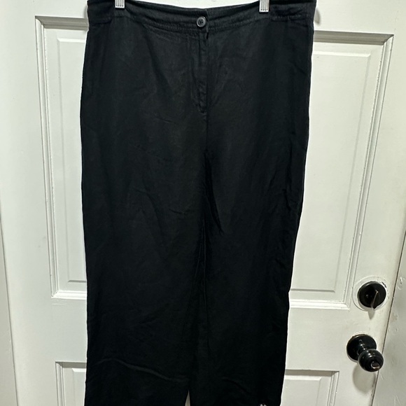 Zozo Linen Cropped  High rise detailed hemline size 12 EUC - Picture 2 of 5